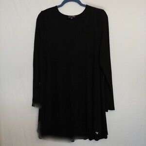 Eileen Fisher Womens Black Long Sleeve Trumpet Style Tunic Large